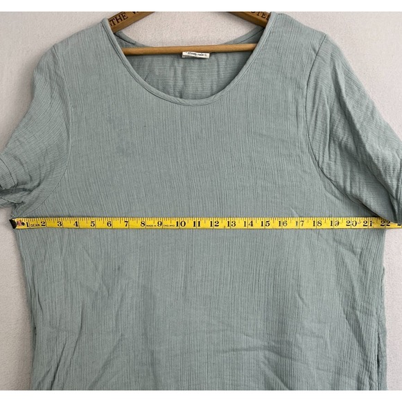 ALCHEMY 100% Cotton Gauze Shift Dress Pockets Size XL Sage Green Laganlook - Picture 7 of 8